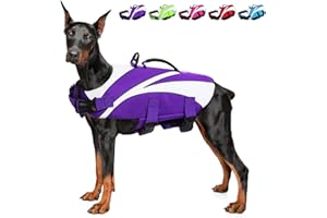 SUNFURA Dog Life Jacket, Dog Life Vest for Swimming with Rescue Handle and High Flotation, Small Dog Vests Safety Life Preserver for Boating, Dog Lifesaver Puppy Swimsuit for Small Medium Large Dogs