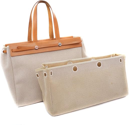 Amazon Hermes エルメス エールバッグ カバスgm トートバッグ 中古 C刻印 トワルアッシュ レザー ナチュラル キャメル ショルダーバッグ 替えバッグ メンズ レディース トートバッグ