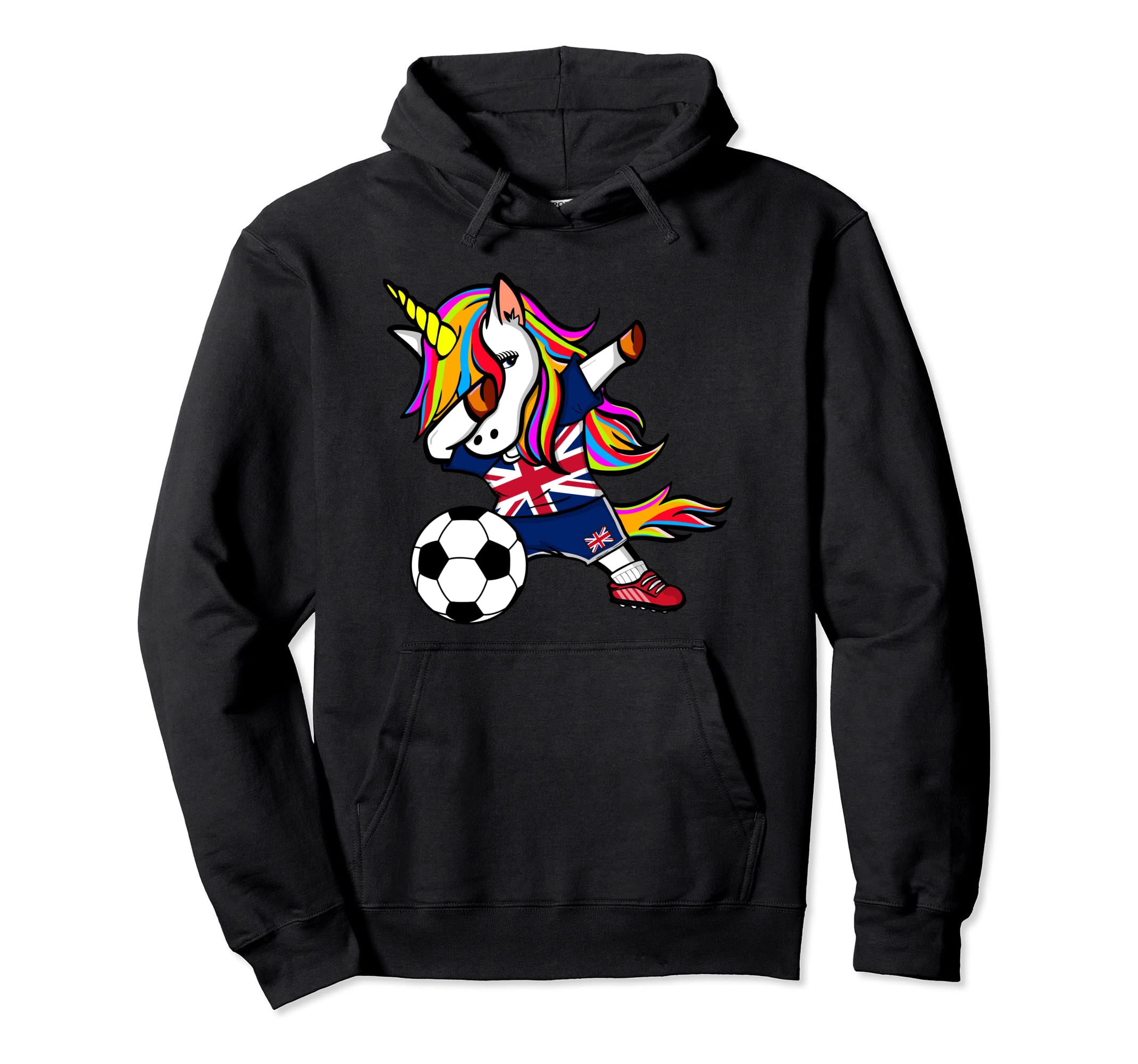 Dabbing Unicorn United Kingdom Football British Flag Soccer Pullover Hoodie