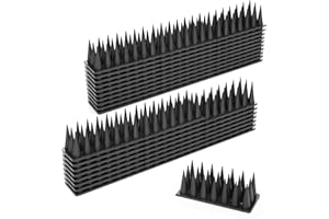 BORHOOD Bird Spikes, 20 Pack Bird Deterrent Spikes for Small Birds Pigeon Squirrel Raccoon Cats Bird Defender Spikes for Outside to Keep Birds Away, Plastic Fence Spikes for Railing and Roof-Black
