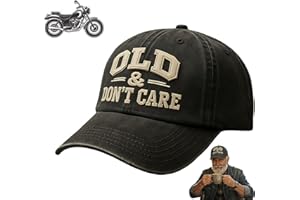 Vintage Distressed Old & Don’T Care Cap,Old & Don't Care Hat,Cotton Dad Hat,Fun Adjustable Trucker Baseball Hats for Men