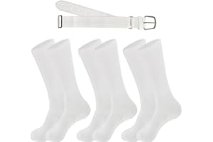 CS RUNSENISOCKS Adult Men's Baseball Softball Socks and Belt Set, Younth Soccer Baseball Belt and Socks(3 Pairs of baseball Socks and Belt)