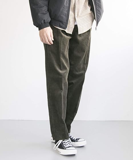 Amazon アーバンリサーチ パンツ コーデュロイタックテーパードパンツ メンズ Khaki L ロングパンツ 通販