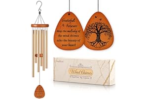 SteadStyle Thank You Gifts, Forever Grateful Wind Chime with Engraved Thank You Message, Thank You Gifts for Women, Friends, Family, Teachers, Coworkers, Employee Appreciation Gift