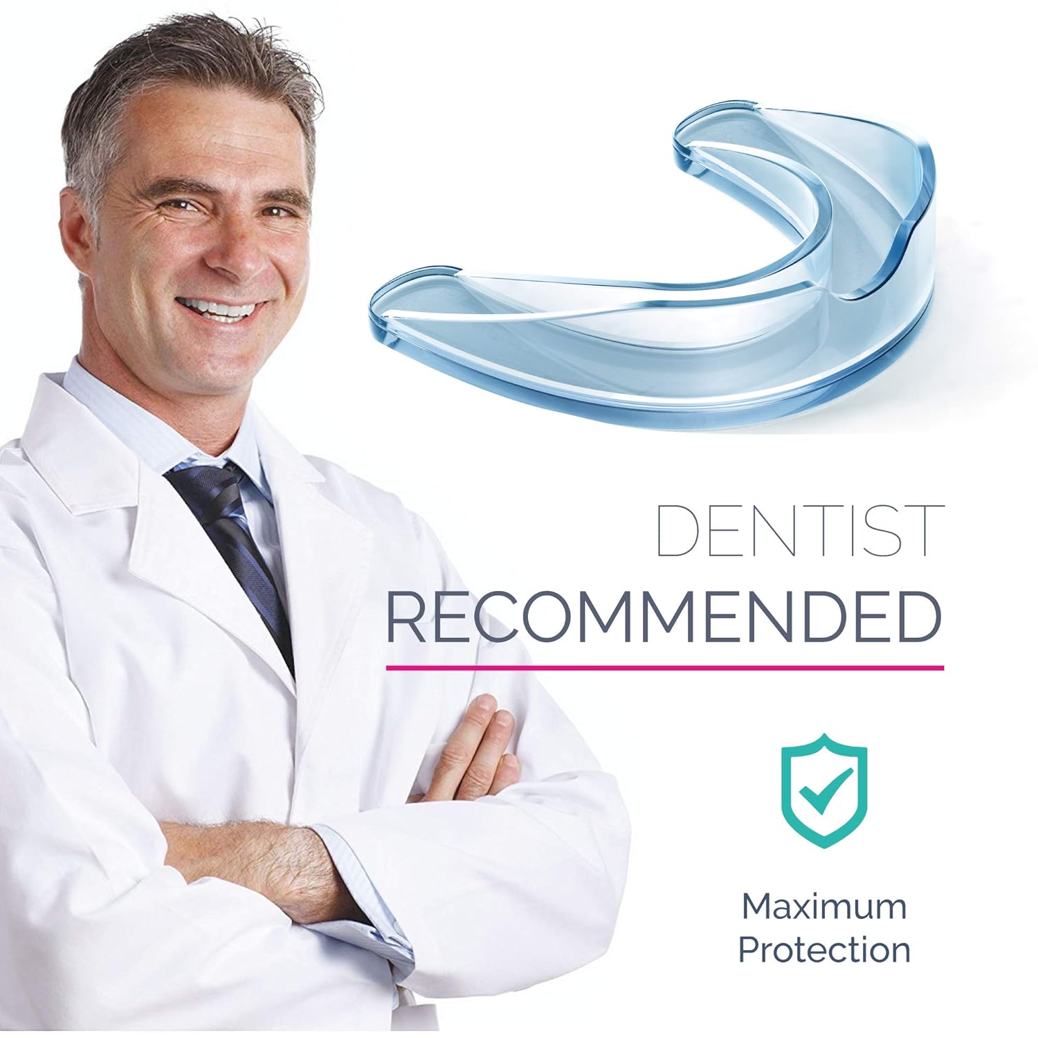 Professional Mouth Guard For Grinding Teeth, 2 Sizes, 4 Pieces Mouthguard, Moldable Night Guards For Teeth Grinding, Night Guard Eliminates Bruxism and Teeth Clenching, Antibacterial Dental Guard Case : Beauty