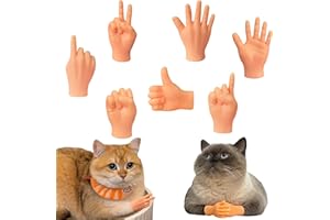 ZALBYUY Mini Hands for Cats, 7 Pcs Cute Tiny Hands for Cats,Funny Creativity Interactive Toys for Cats and Puppy, High Elasticity Creative Prank Pets Toys, Mini Fingertips Teasing Toy