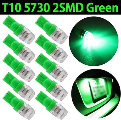 TABEN 194 168 2825 T10 W5W Bombilla LED Lente Verde para proyector ...