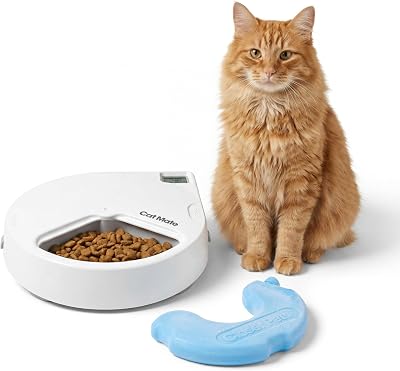 Cat Mate C300 Automatic 3 Meal Pet Feeder with Digital Timer White