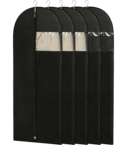 Amazon.com: Perber 65'' Dress Bags for Gowns, 4 Pack Black Garment Bags for  Hanging Clothes, Dress Garment Bag Women, Long Dress Cover for Coats,  Dresses, Uniforms : Home & Kitchen