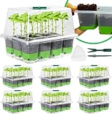 KAHEIGN 6Pcs Seed Starter Trays 72 Cells Silicone Propagator Kit with Lids view 1