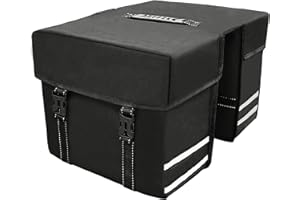 Aikolesa Bike Panniers, Bag Bicycle Saddlebags 25L Saddle Bags Commuting Bag with Reflective Trim for Rear Rack for Mountain Road Electric Bike Black