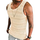 Syktkmx Mens See Through Vest Crewneck Sleeveless Tank Tops Muscle Sexy Mesh Shirts