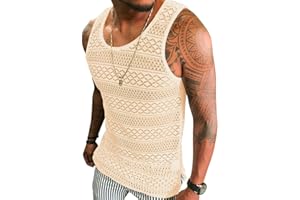 Syktkmx Mens See Through Vest Crewneck Sleeveless Tank Tops Muscle Sexy Mesh Shirts