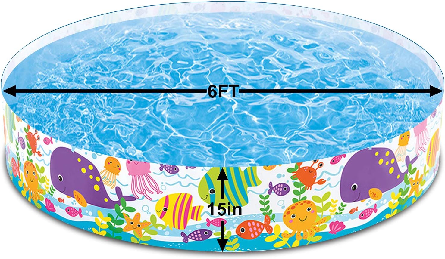 6ft Kiddie Pool - Swimming Pool for Kids - Toddler and Baby Pool - Snapset Pools for Home Courtyard Summer Swimming Party: Kitchen & Dining