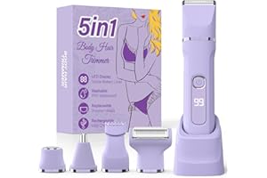 HOHOLE LED Display-3 in 1 Bikini Trimmer for Women, Portable Detachable Removal Kit,No-Nick Shaving（Purple）