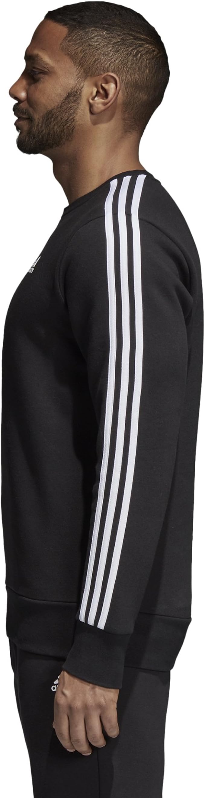 adidas men's athletics essential 3 stripe crew sweatshirt