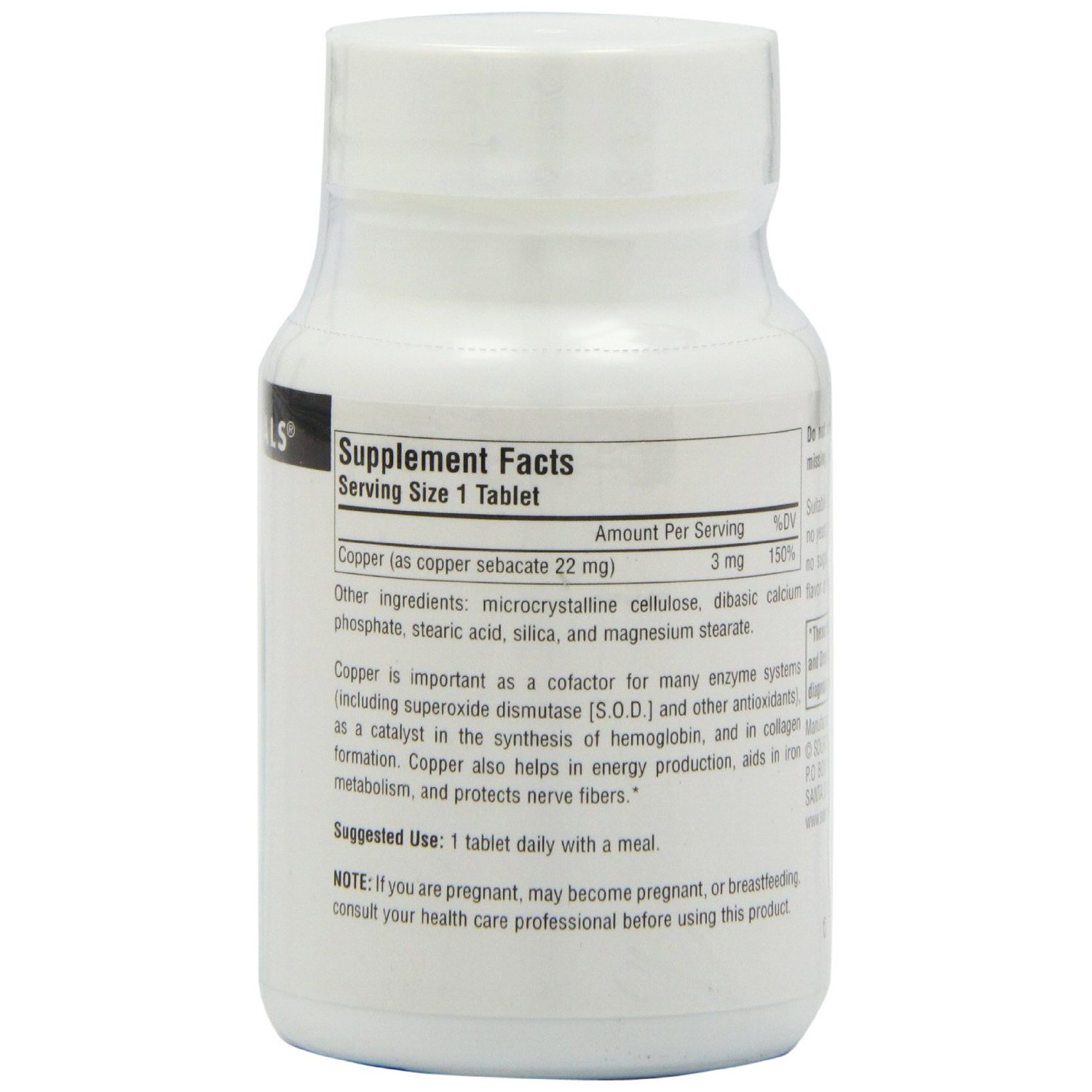 Copper Sebacate 60 Copper Sebacate 60 tablets Source Naturals 120