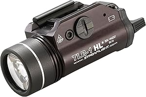 Streamlight 69264 TLR-1 HL 1000-Lumen 20000 Candela Rail-Mounted Tactical Weapon Light with Earless Screw and Specific Compatibility Rail Locating Keys, Black
