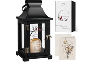 HugMemories Memorial Lantern, Bereavement Sympathy Gifts for Loss of Loved One Mother Father, Bereavement Gifts Thoughtful Funeral Gifts in Memory of Loved One with LED Candle