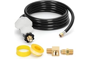 POMEADE 12 FT F273684 Propane Hose with Regulator Compatible with mr heater F273684 buddy heaters, Propane Hose f27368 for RV, Gill, Gas Stove, Gas Generator, 3/8in Female x 3/8in Male Street Elbow.