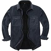 Men's Warm Sherpa Lined Fleece Plaid Flannel Shirt Jacket(All Sherpa Fleece Lined)