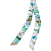 100% Mulberry Silk Scarf 1.97"X47.2" Head Hair Ribbon Handbag Scarf for Purse Headband for Women