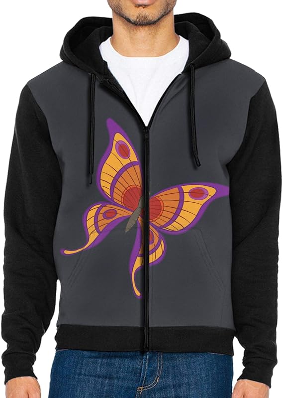 Butterfly Black hoodie men's longsleeved sweatshirt with hood pocket men's jacket Amazon.ca