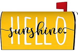 HARETU Spring Summer Mailbox Cover 21x18 Inch, Hello Sunshine Post Letter Box Covers, Spring Summer Seasonal Holiday Magnetic Waterproof Mail Wraps for Outdoor Yard Garden Standard Mailbox Decor