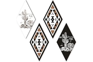 CHDITB Cactus Wall Decor, Aztec Wooden Sign, Southwestern Farmhouse Home Wall Hanging,Natural Themed Wall Decor, Modern Plant Wall Art for Office Home Living Room Bathroom Housewarming Decor