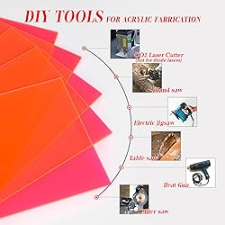 5 Pack Acrylic Sheet Pink Fluorescent Colored