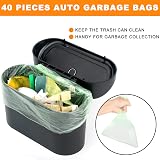 Einesin Car Trash Can Mini Organizer Bin with Lid 1.4L 40 Bags view 4