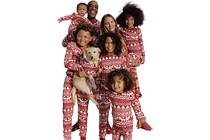 Neufigr Family Christmas Pajamas Matching Sets, Christmas PJs Long Sleeves Sleepwaear Holiday Family Loungewear Sets