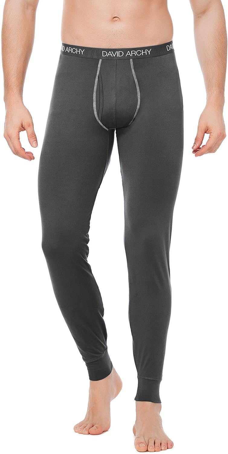 DAVID ARCHY Men's 2 Pack Ultra Soft Winter Warm Base Layer Quick Dry