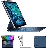 typecase Edge Keyboard Case for iPad 11th Gen A16 (2025) & 10th Gen 10.9" (2022) – Multi-Touch Trackpad, 11-Color Backlit Magic-Style Keyboard – Floating Magnetic Stand, Pencil Holder – Pacific Blue