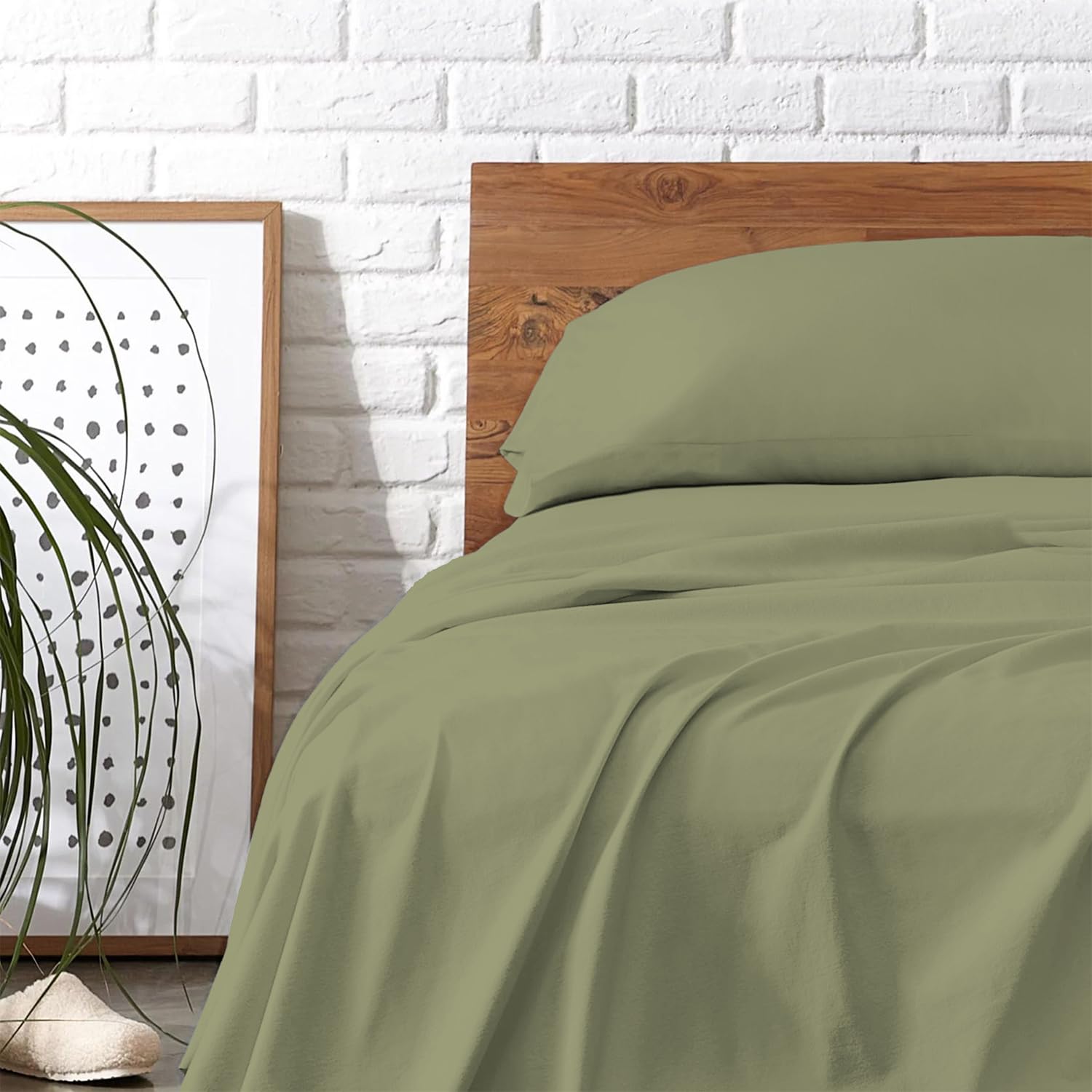 Photo 1 of Carressa Linen 100% Egyptian Cotton Sheets Twin XL Size - 800 High Thread Count Egyptian Cotton Twin XL Sheet Sets (3 PC, Herb Garden), Soft, Cooling, 16" Deep Pocket Sateen Weave Luxury Bed Sheet