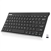 Arteck 2.4G Wireless Keyboard Stainless Steel Ultra Slim Keyboard for Computer/Desktop/PC/Laptop/Surface/Smart TV and Windows