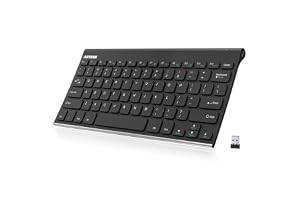 Arteck 2.4G Wireless Keyboard Stainless Steel Ultra Slim Keyboard for Computer/Desktop/PC/Laptop/Surface/Smart TV and Windows