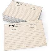 321Done Recipe Cards, 4x6, Set of 50, Rustic Script Design, Kraft Tan | Made in USA - Double-Sided Thick Blank Cooking Cards for Bridal Showers, Weddings and Gifts, Fits 4x6 Recipe Box