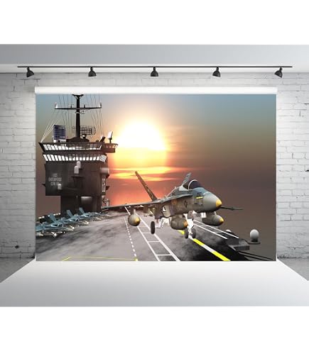Aircraft Carrier Backdrop CORFOTO 6x4ft - Military Jet Photo Background ...