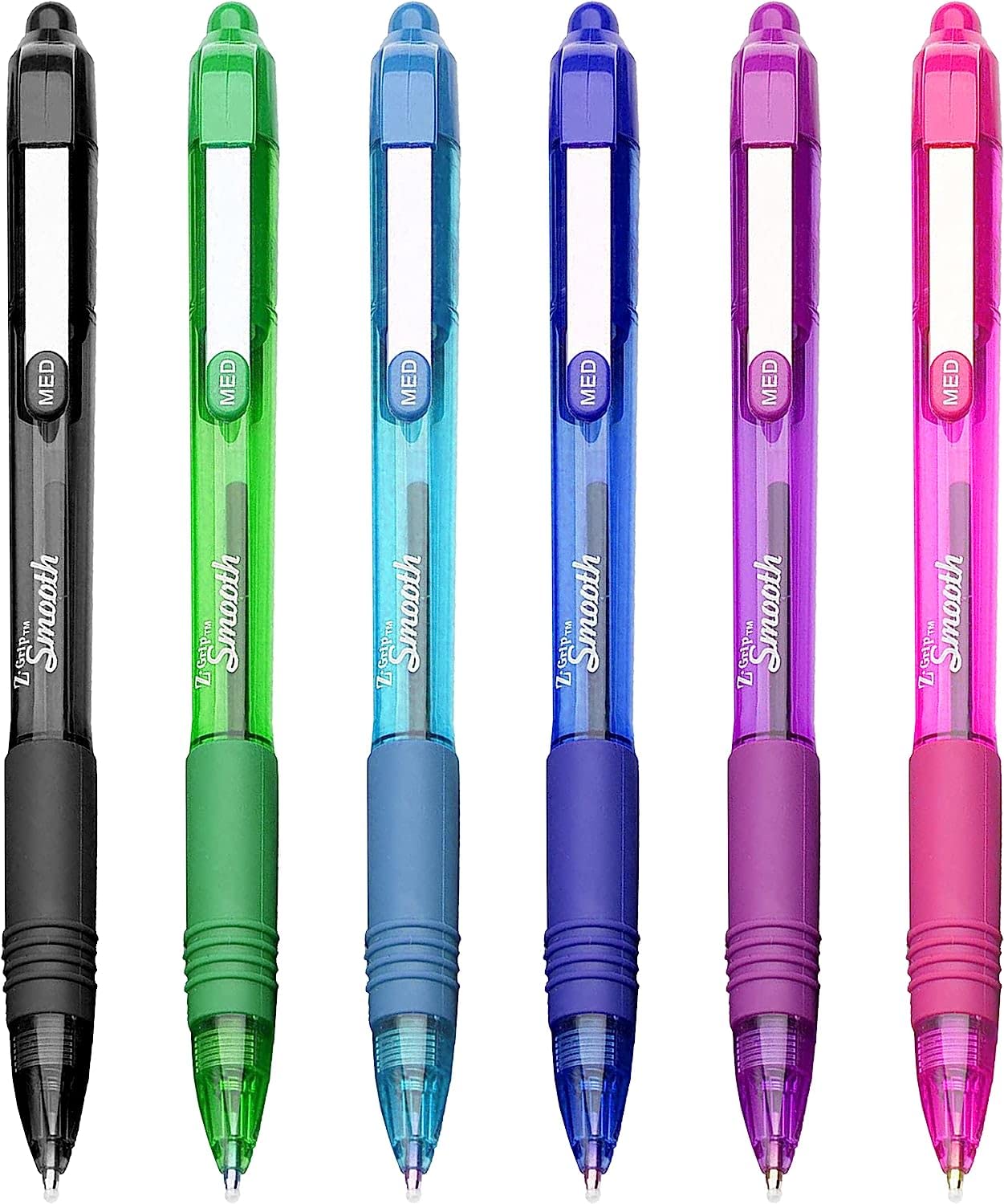 Zebra Z-Grip Smooth - Retractable Ballpoint Pen - Assorted Pack of 6