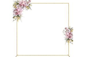 Wokceer Wedding Arch Backdrop Stand Square 8 x 8 FT Wedding Arches for Ceremony Metal Balloon Arch Frame for Wedding Birthday Party Garden Arbor Anniversary Event Decor