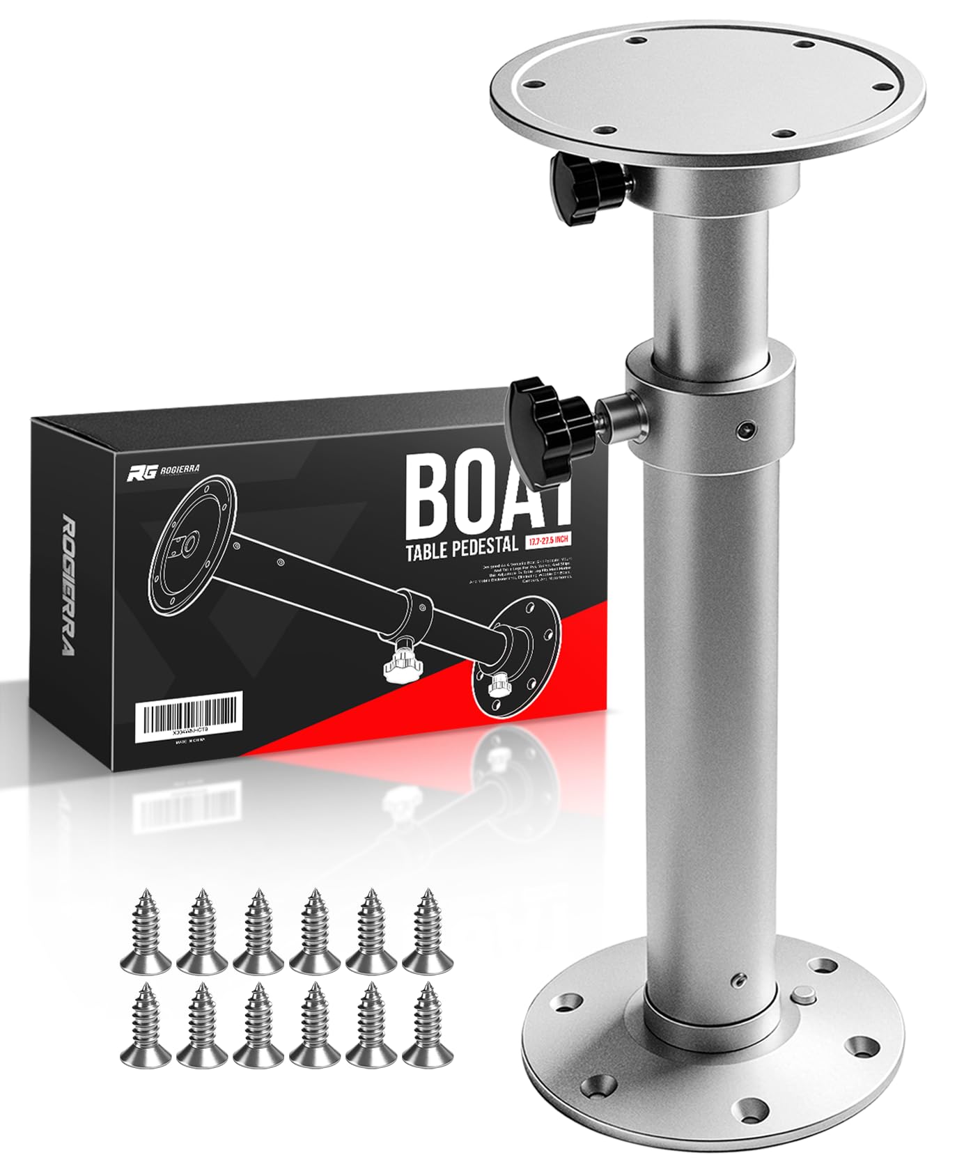 Photo 1 of Upgraded Boat Table Pedestal, Detachable Adjustable Aluminum Alloy RV Table Base Stand Leg Base Mount Frame 17.7?27.5 inch Compatible with Boat Yacht RV Motorhome Caravan