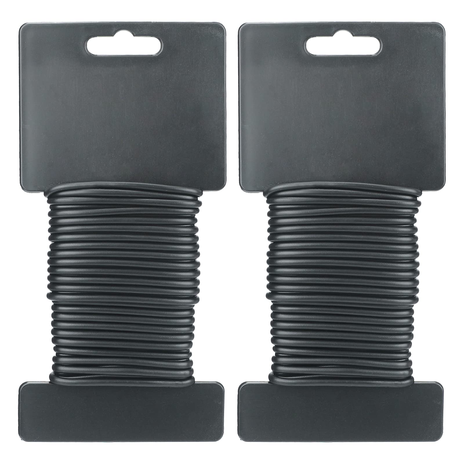 KINGLAKE 2Pcs x 8m Black Garden Soft Tie, 3.5mm Garden Flexible Wire Tie Plant Twist Wire Plastic Coated