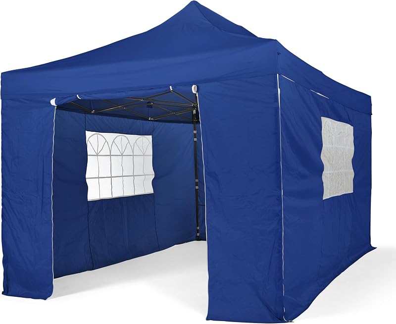 All Seasons Gazebos 3x4.5m Waterproof Pop Up with Sides Royal Blue