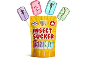 JERKY-N-SPICE HotLix Insect Lollipops (4-Pack) | Includes Scorpion, Worm, Ants, Cricket | Bug Candy Suckers Individually Wrapped | Bug Lollipops with Real Edible Insects | Weird Candy Pack