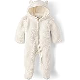 The Children's Place unisex-baby And Newborn Fleece Hoodie Zip Front Bunting Snowsuit