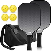 Jobunai T300 Carbon Fiber Pickleball Paddles Set of 2 Lightweight Pickle Ball Rackets Indoor Outdoor Games Equipment Sports Accessories Gifts