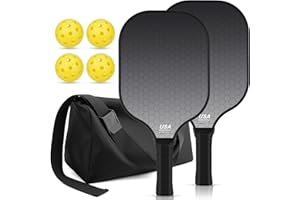 Jobunai T300 Carbon Fiber Pickleball Paddles Set of 2 Lightweight Pickle Ball Rackets Indoor Outdoor Games Equipment Sports Accessories Gifts