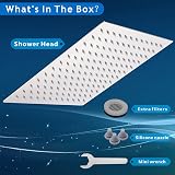 Voolan 12'' Large High Pressure Rain Shower Head Chrome 304 Stainless Steel view 5