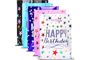 ZGORENDZ 30 Pcs Party Favor Bags for Kids Birthday Assorted Colors Goodie Gift Bags for Girls & Boys Birthday Party (6.7 * 9.7 inch)